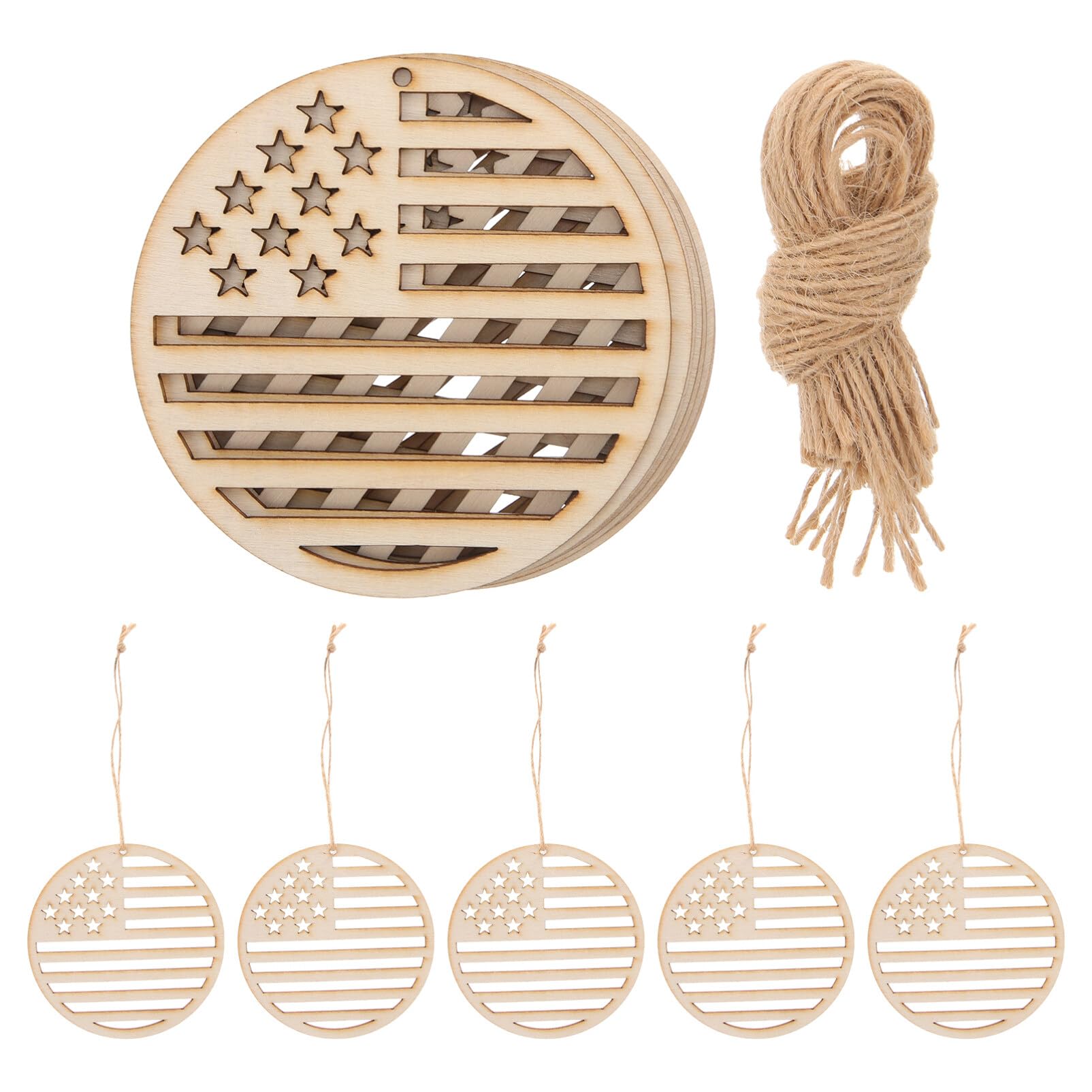 Custom Wooden Decorations Manufacturer - Unfinished USA Flag Cutouts for Patriotic DIY Crafts