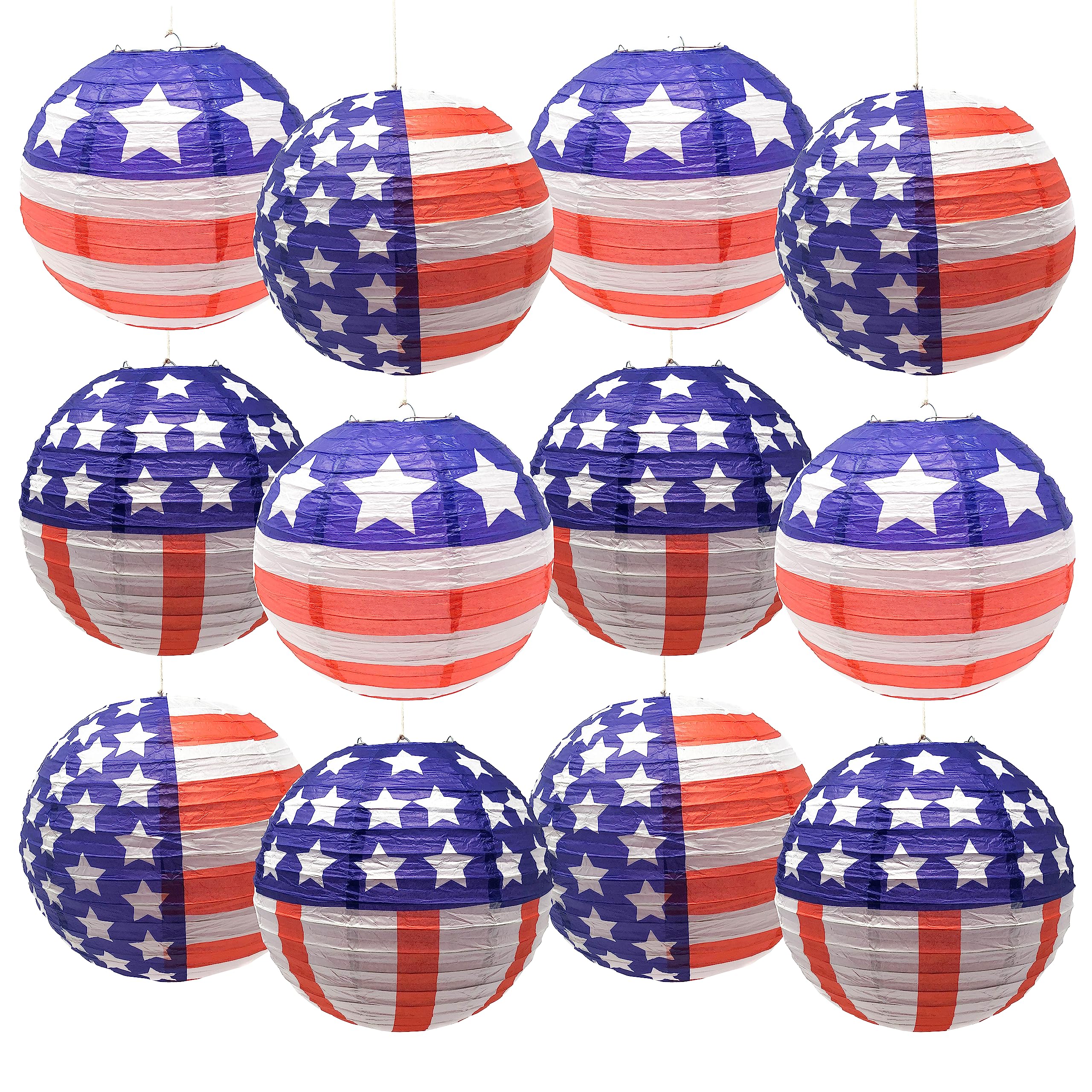 Paper Lantern Manufacturer - Patriotic Flag Hanging Lanterns for 4th of July
