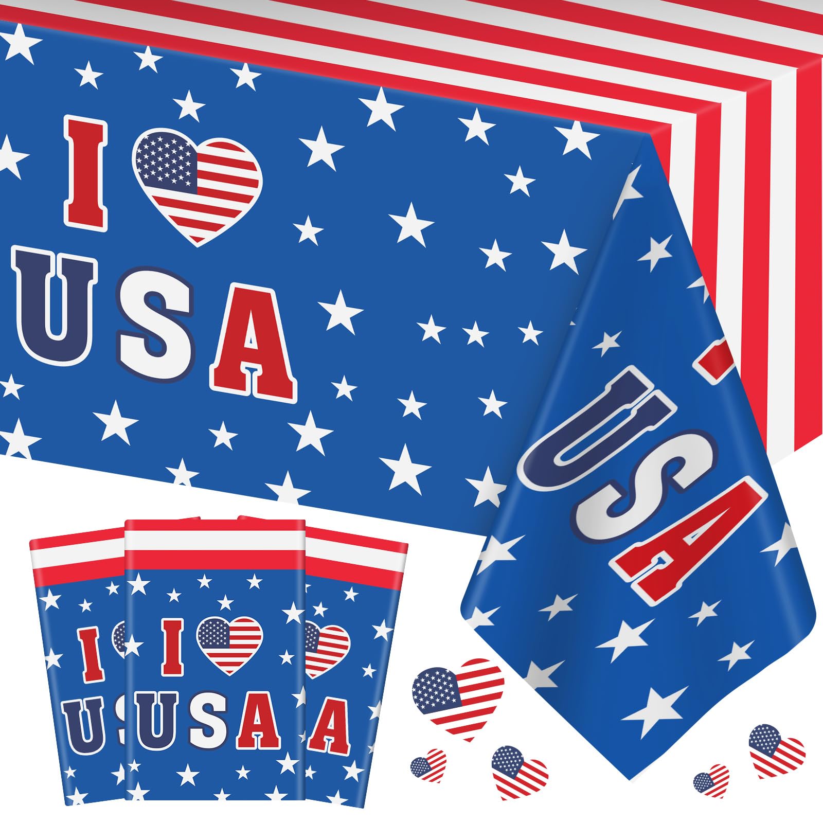 Wholesale Plastic Tablecloths - Patriotic 4th of July Disposable Covers