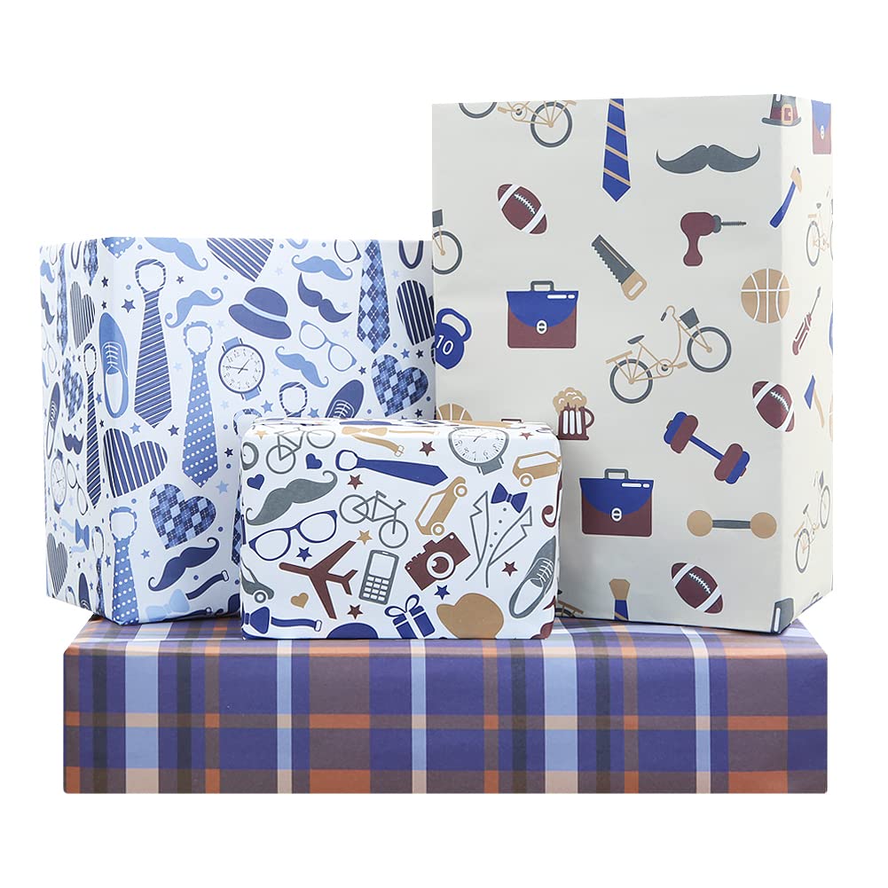 Wholesale Gift Wrap Factory - Father's Day Men's Retro Wrapping Paper