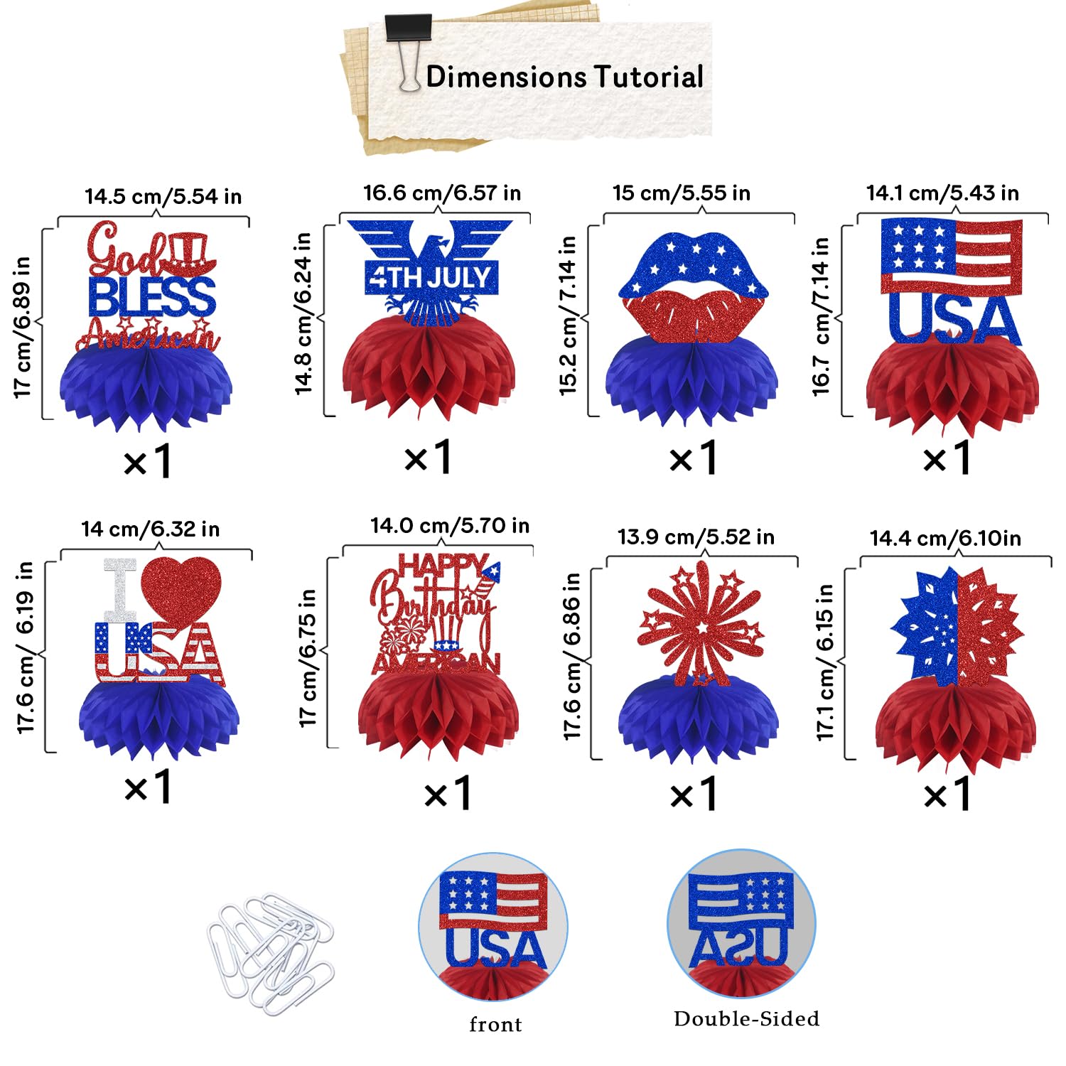 Honeycomb Centerpieces Manufacturer - 4th of July Patriotic Table Decorations - Image 4