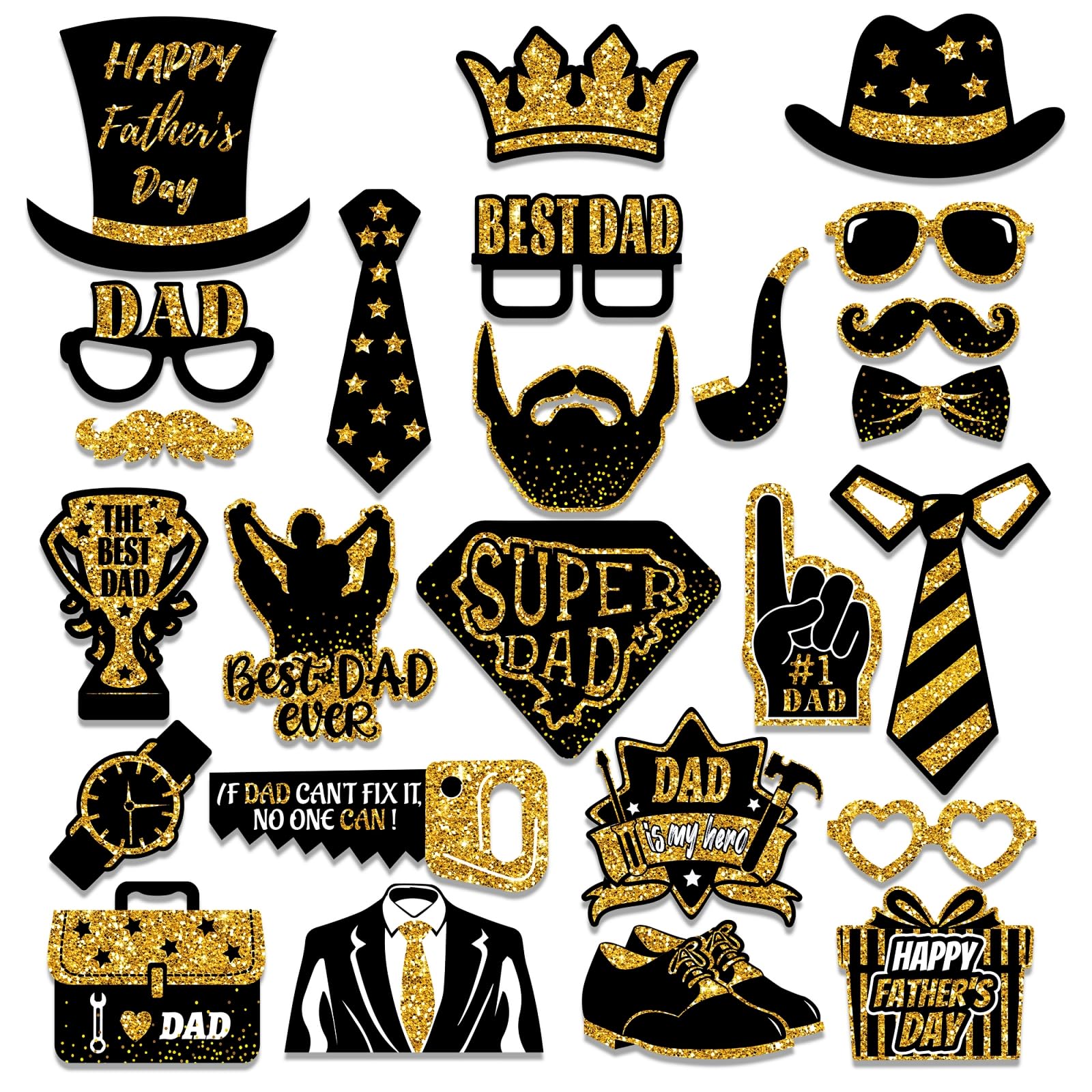 Photo Booth Supplier - Father's Day Glitter Props Set