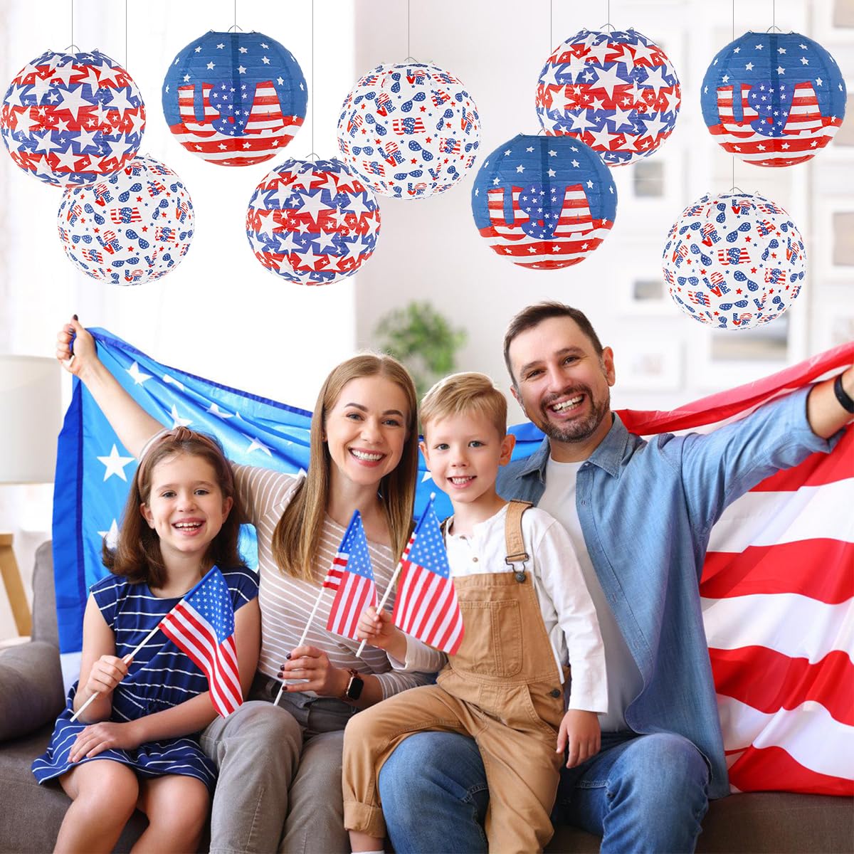 Paper Lanterns Wholesale Manufacturer - Patriotic Hanging 4th of July Decorations - Image 3