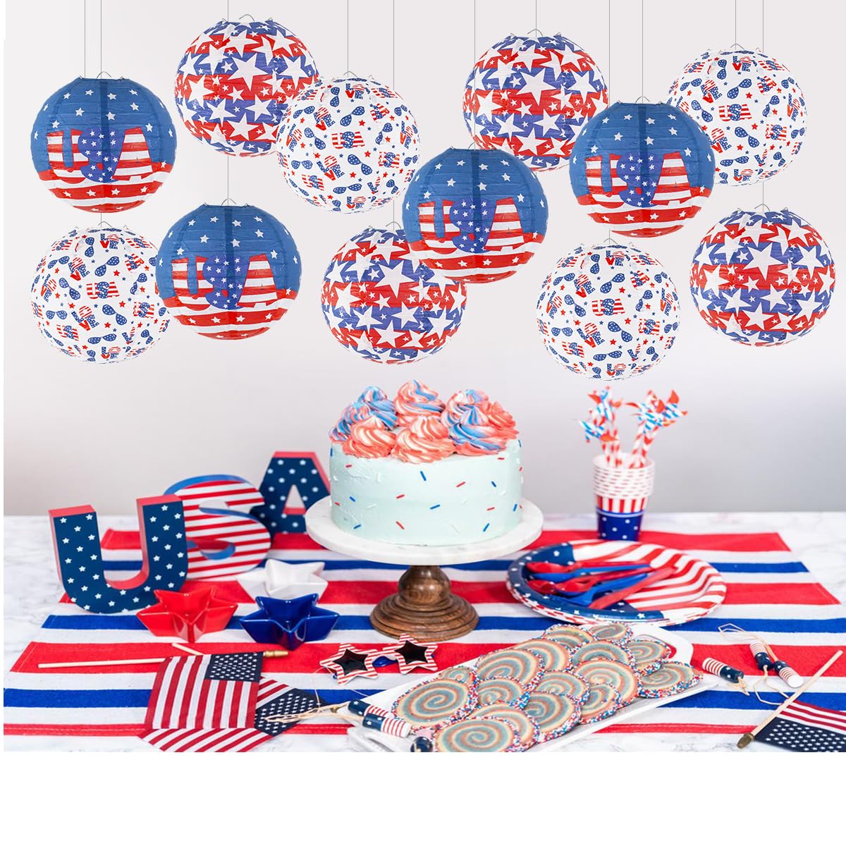 Paper Lanterns Wholesale Manufacturer - Patriotic Hanging 4th of July Decorations - Image 4