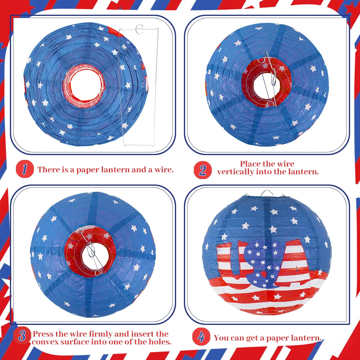 Paper Lanterns Wholesale Manufacturer - Patriotic Hanging 4th of July Decorations - Image 7