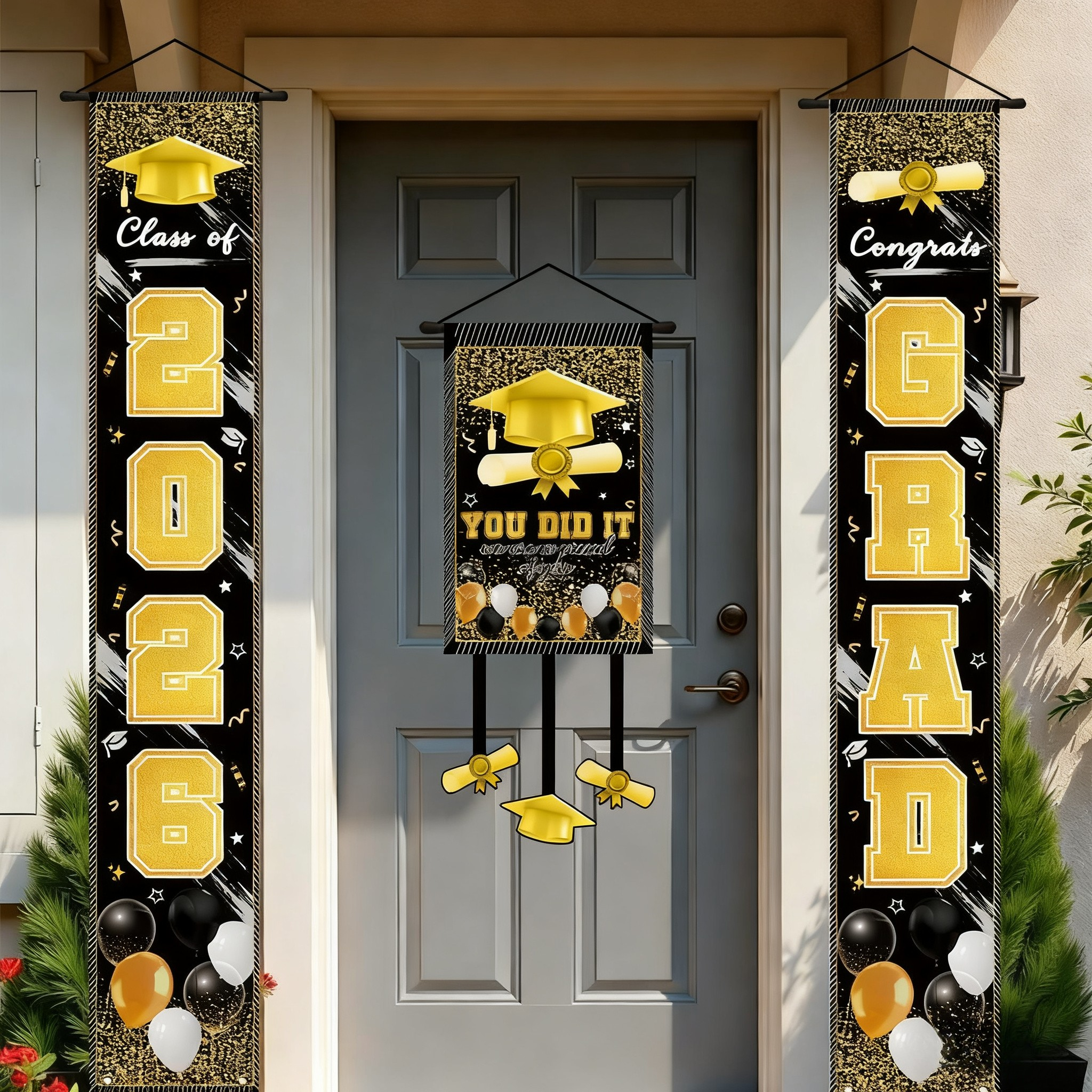 B2B Custom Graduation Banner Set - Class of 2026 Door Decorations OEM