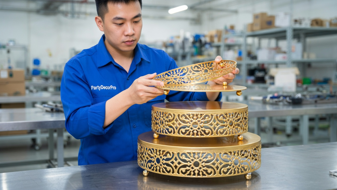 3 tier metal cake stand Manufacturing Process 
