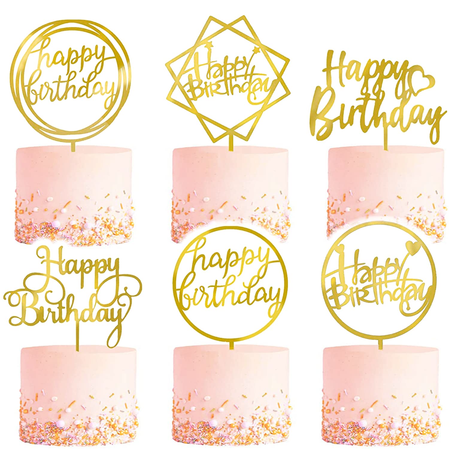 Cake Topper Wholesale - Double-Sided Acrylic Birthday Cake Topper