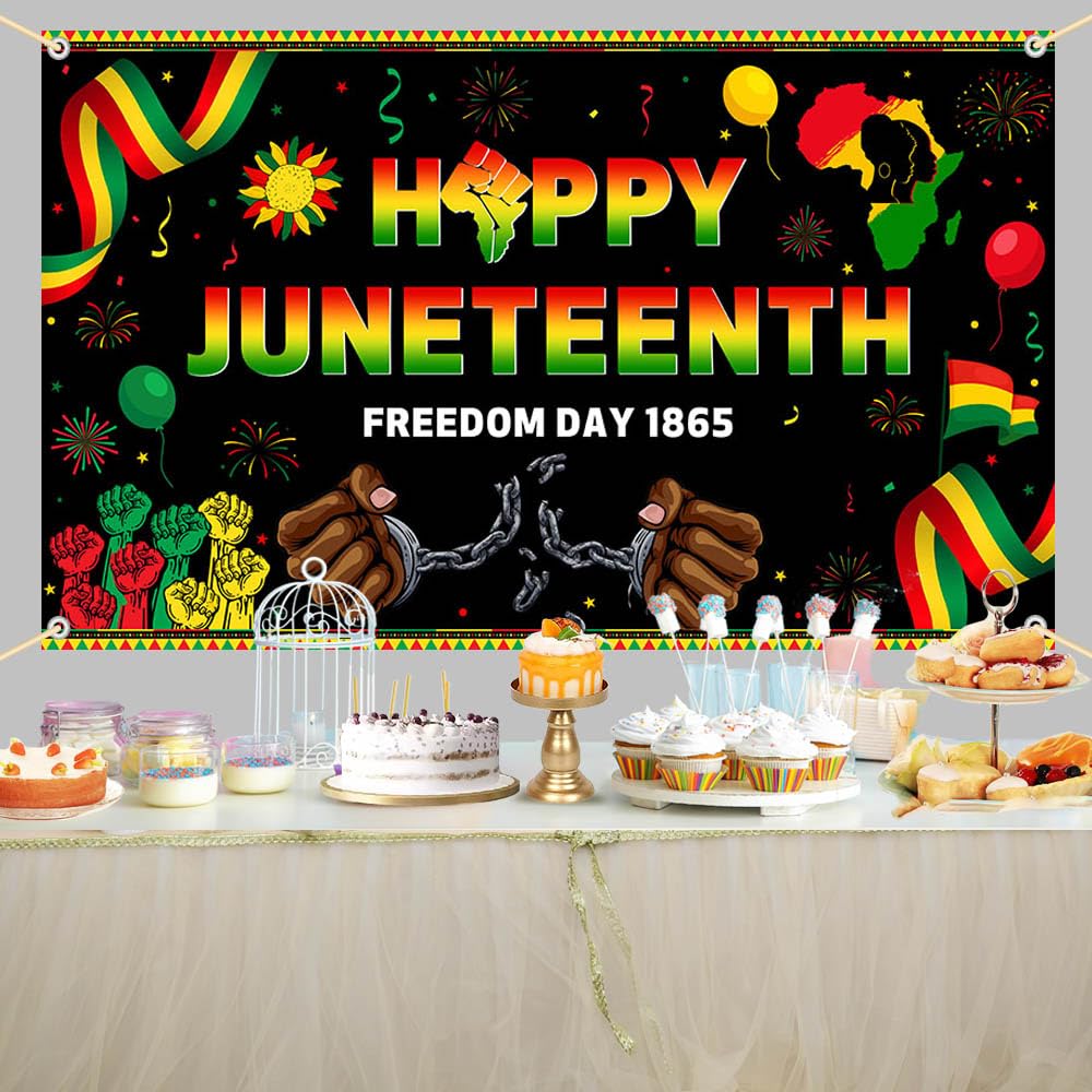 Custom Backdrop Manufacturer - Happy Juneteenth Freedom Day Backdrop Banner - Image 3