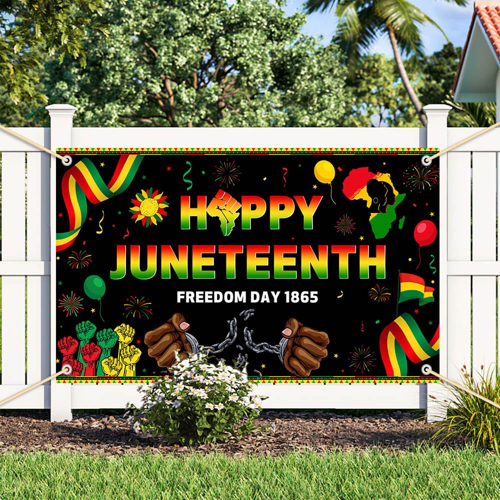 Custom Backdrop Manufacturer - Happy Juneteenth Freedom Day Backdrop Banner - Image 4