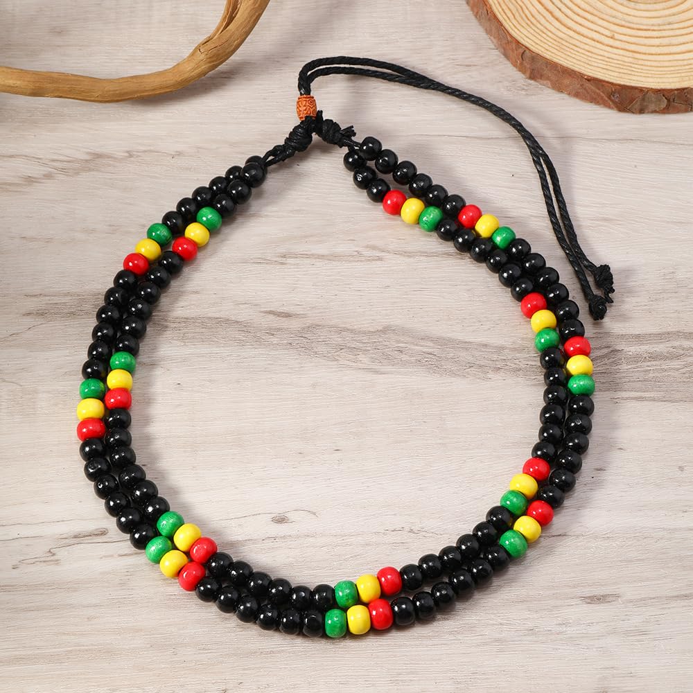 Wholesale Beaded Jewelry Set - Juneteenth African Wooden Necklace Earrings - Image 3