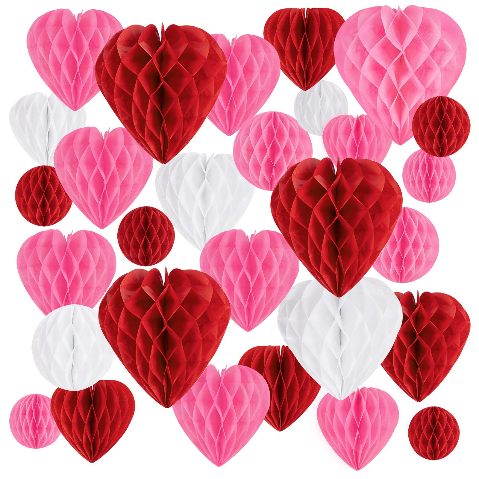 Honeycomb Decorations Wholesale - Valentine's Day Hanging Honeycomb Ornaments