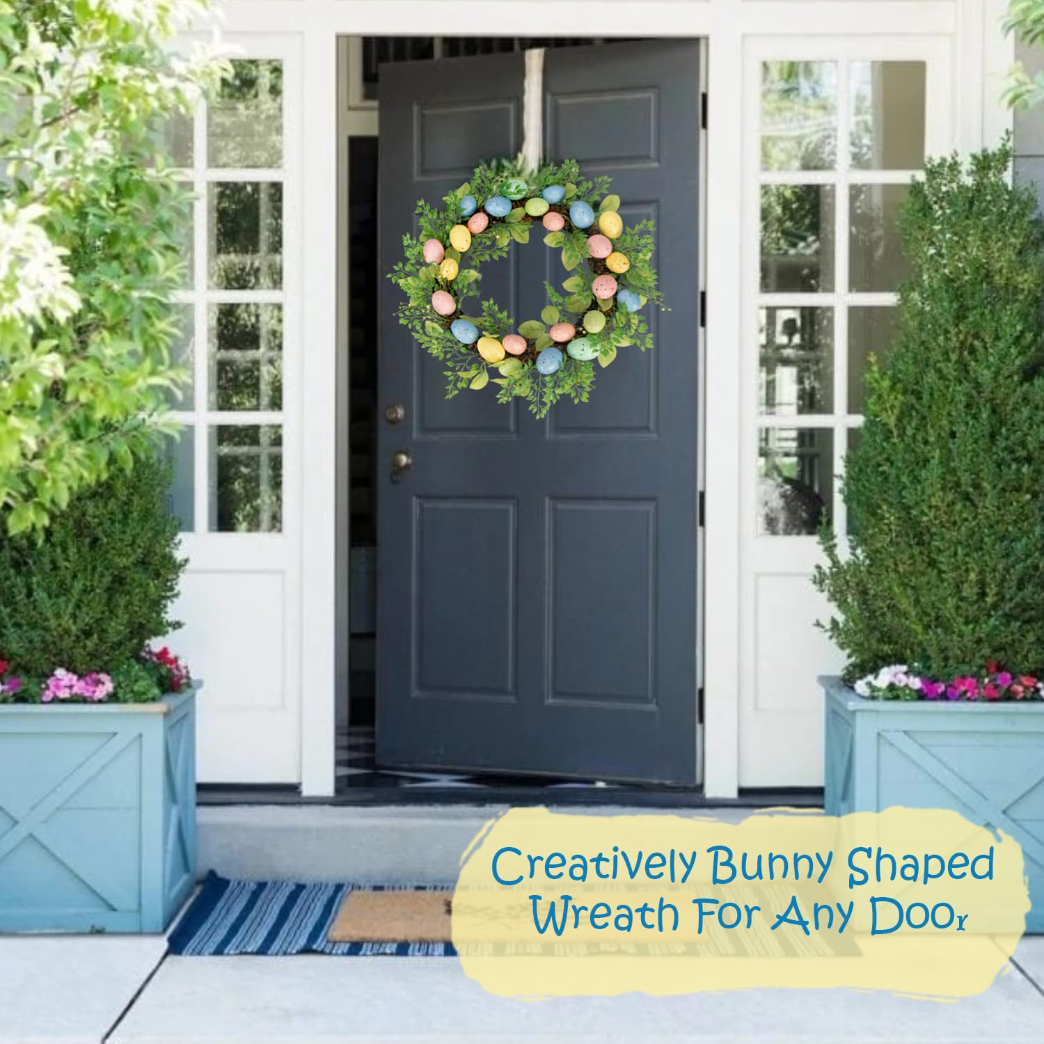 Wreath Supplier - Easter Bunny Door Wreath with Foldable Design - Image 5