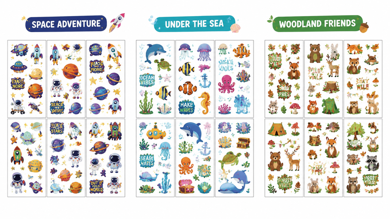 Mardi Gras themed colorful sticker collection with masks, crowns, festive icons, and party elements