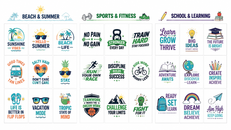 Multi-theme party logo designs with vibrant colors and diverse styles for festivals and celebrations.