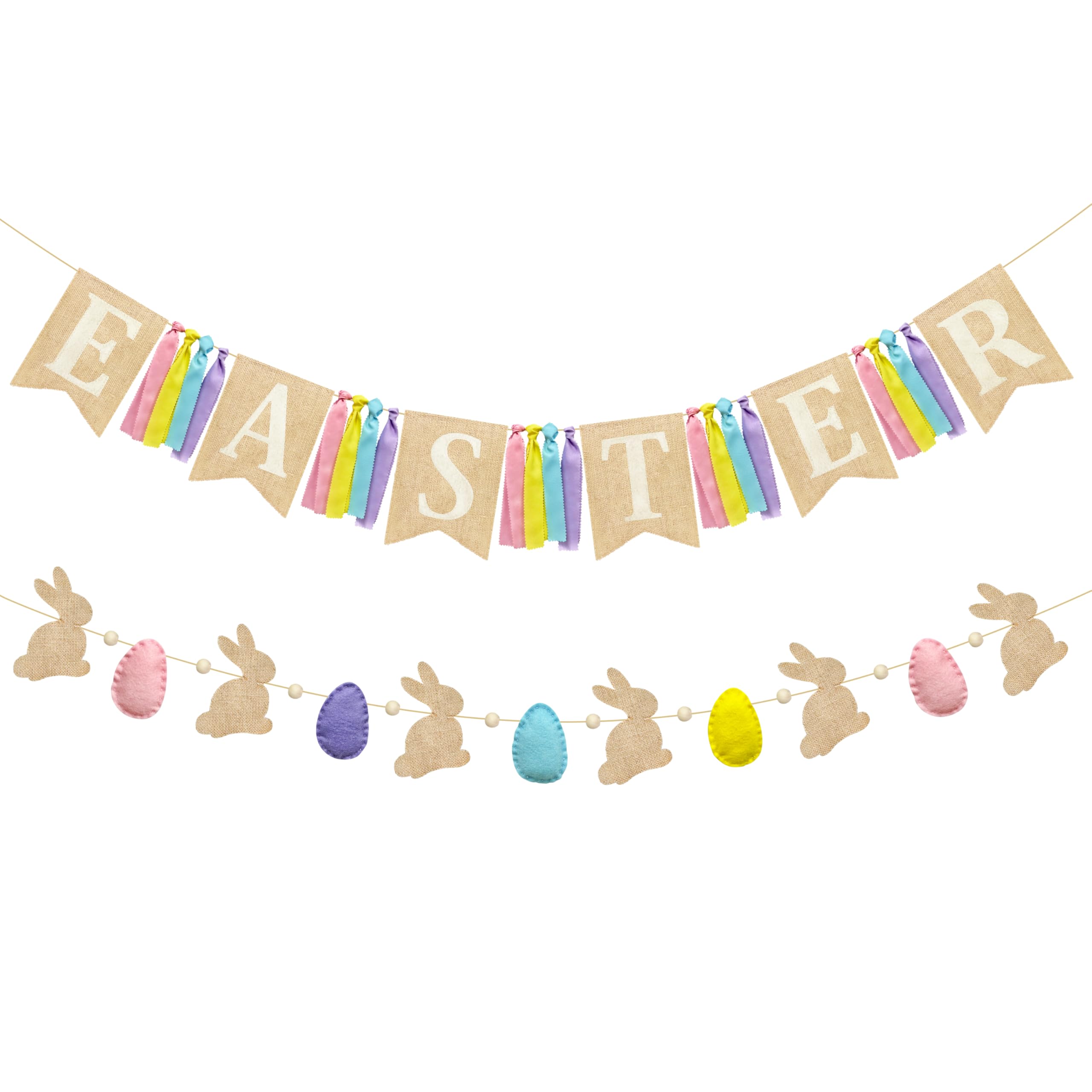 Custom Party Banner Supplier - Easter Burlap Bunny Egg Garland Set