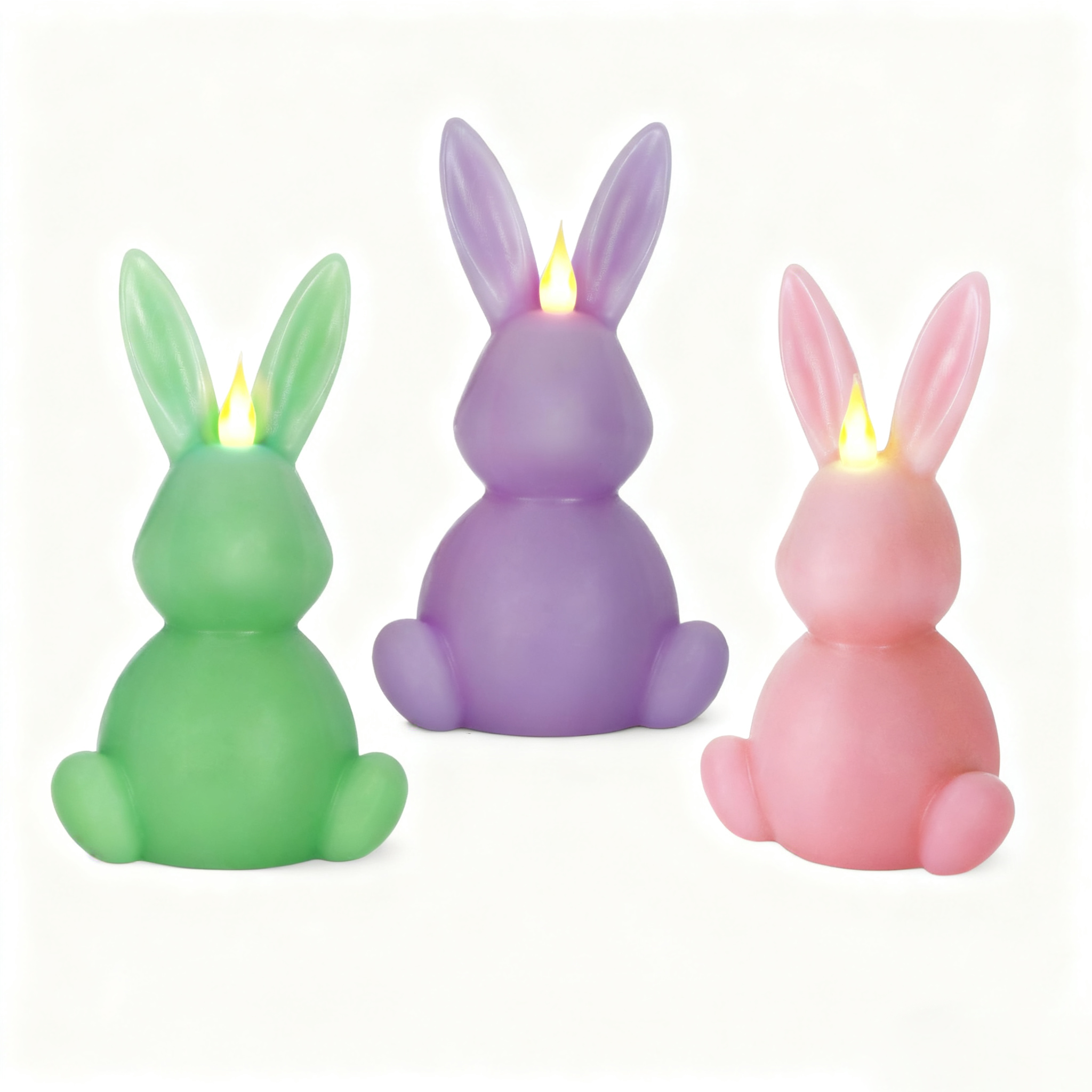 Custom Flameless Candles OEM - Easter Bunny Egg LED Wax Candle Set