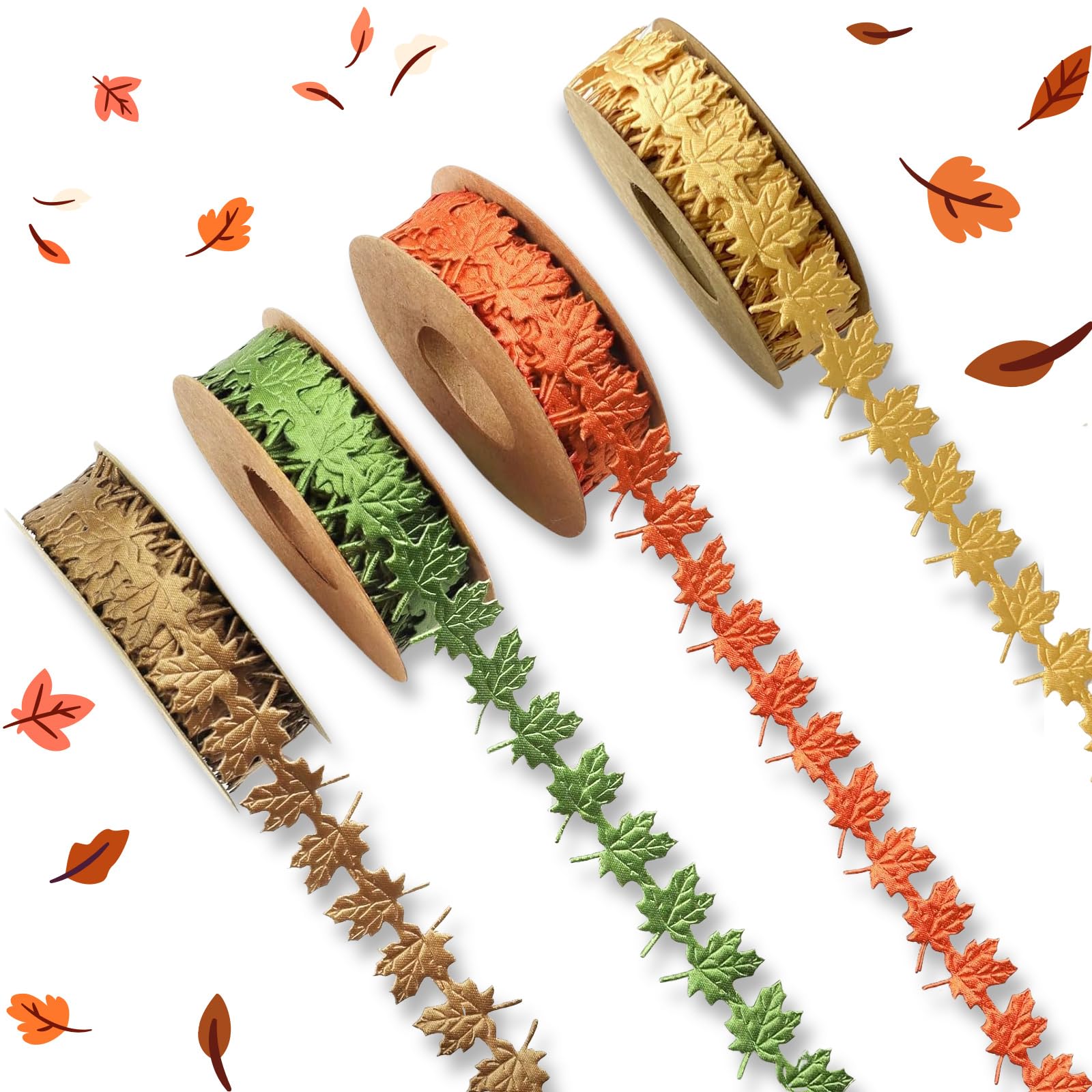 Ribbon Manufacturer - Thanksgiving Maple Leaf Ribbon Garland
