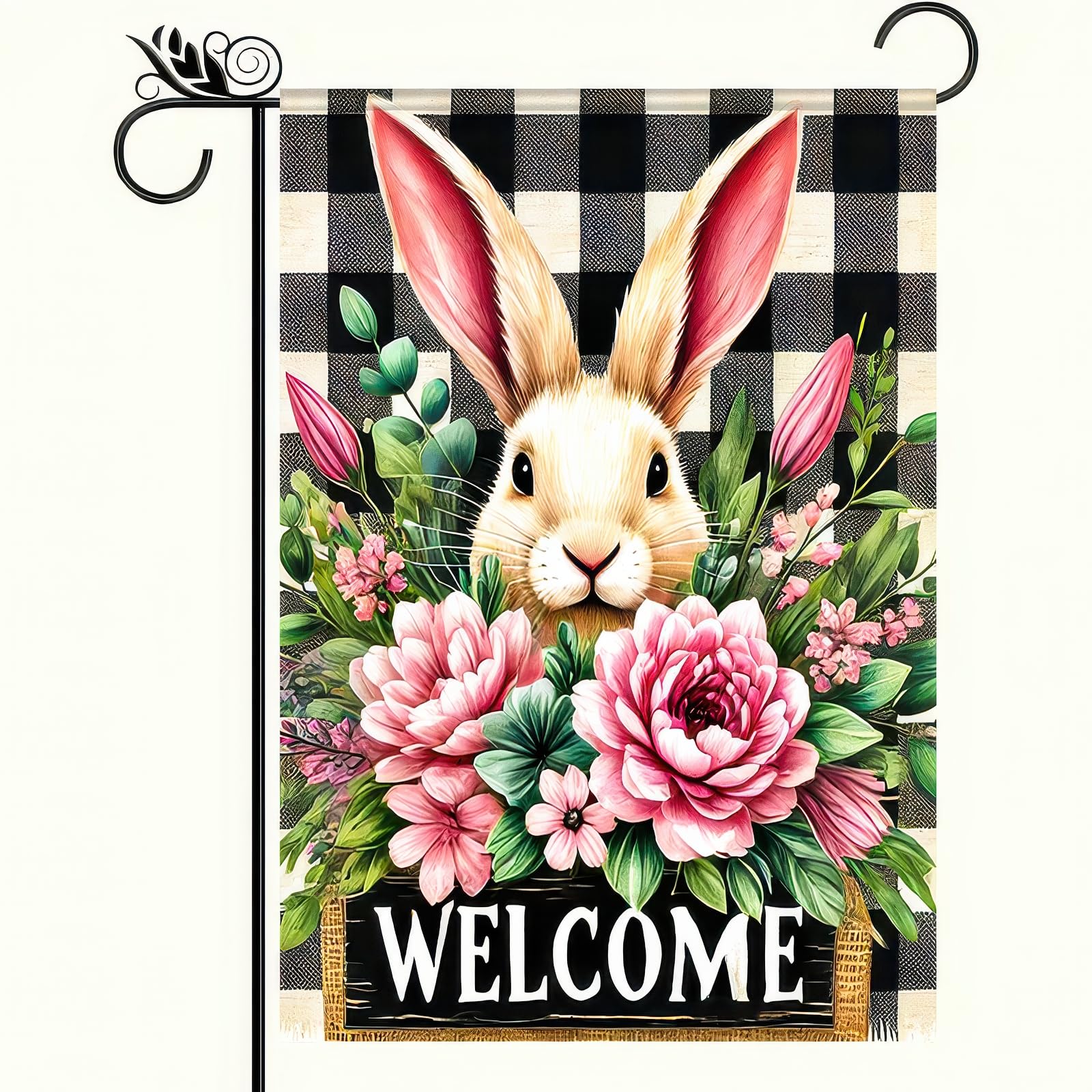 Garden Flag Manufacturer - Easter Bunny Welcome Double-Sided Spring Flag