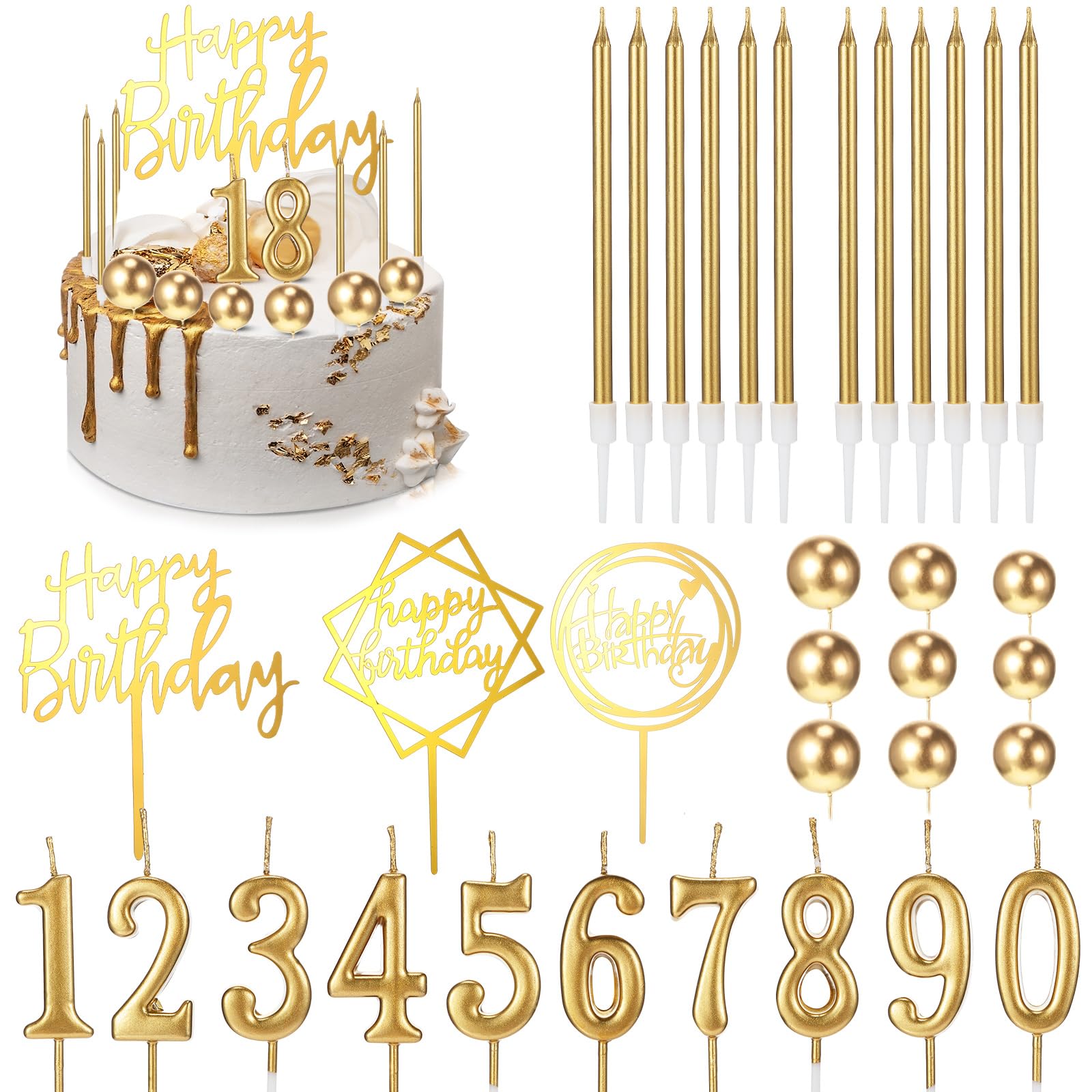 Cake Toppers Wholesale - Happy Birthday Cake Toppers and Candles Set