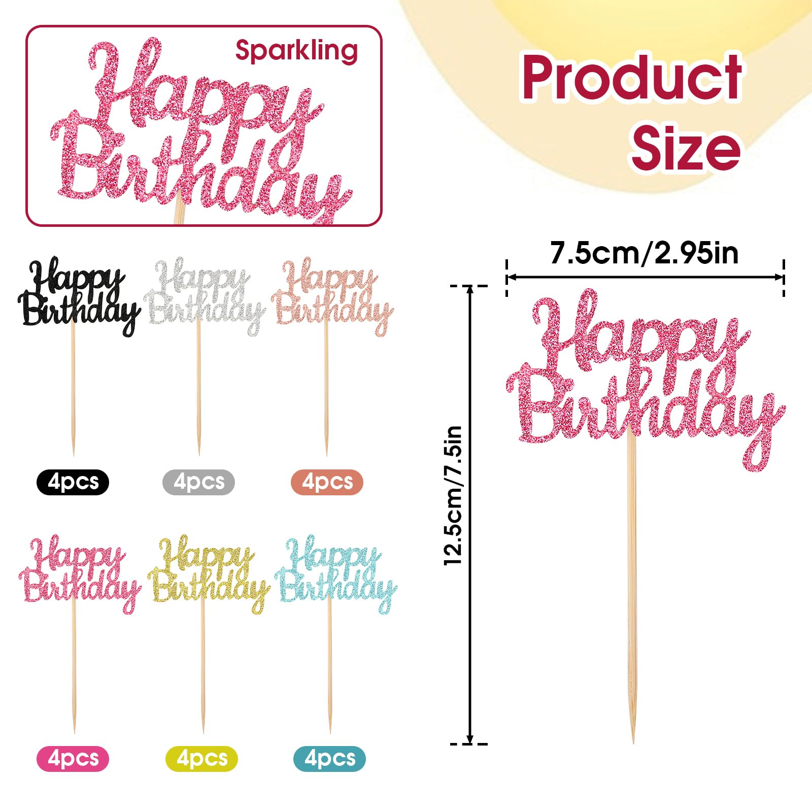 Happy Birthday Cupcake Topper