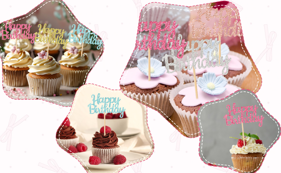 Happy Birthday Cupcake Topper