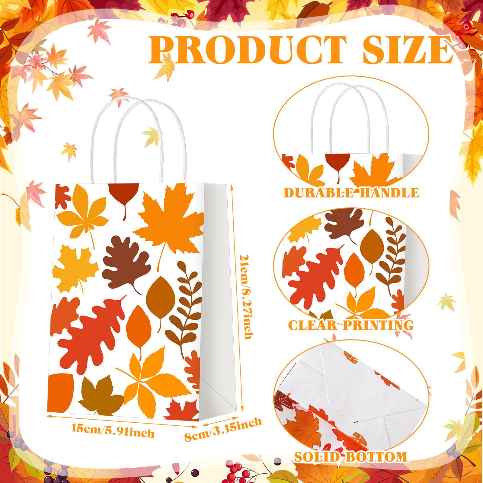 Custom Kraft Gift Bags - Thanksgiving Goodie Bags with Handles - Image 6