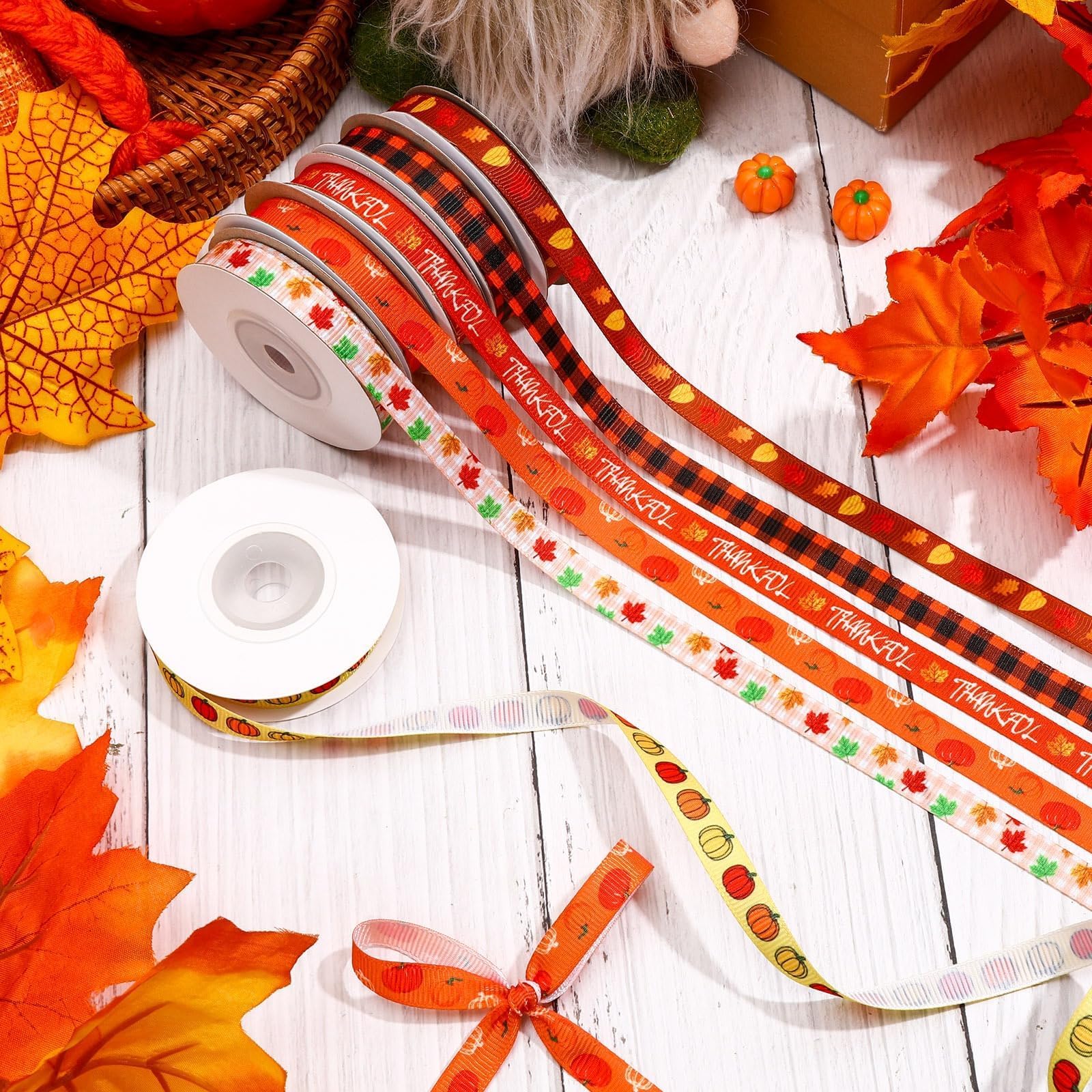 Wholesale Grosgrain Ribbon - Fall Thanksgiving Autumn Grosgrain Set - Image 3