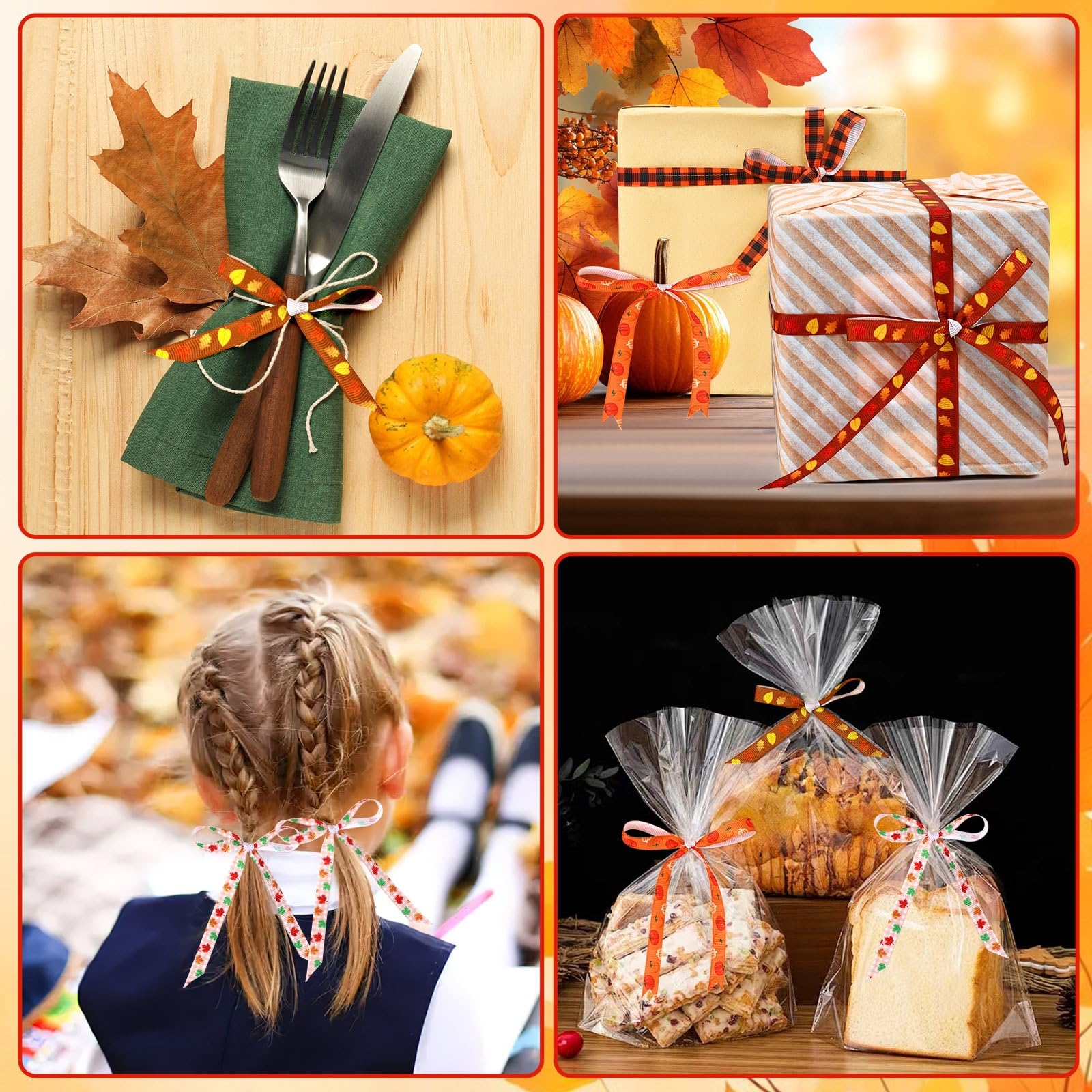 Wholesale Grosgrain Ribbon - Fall Thanksgiving Autumn Grosgrain Set - Image 6