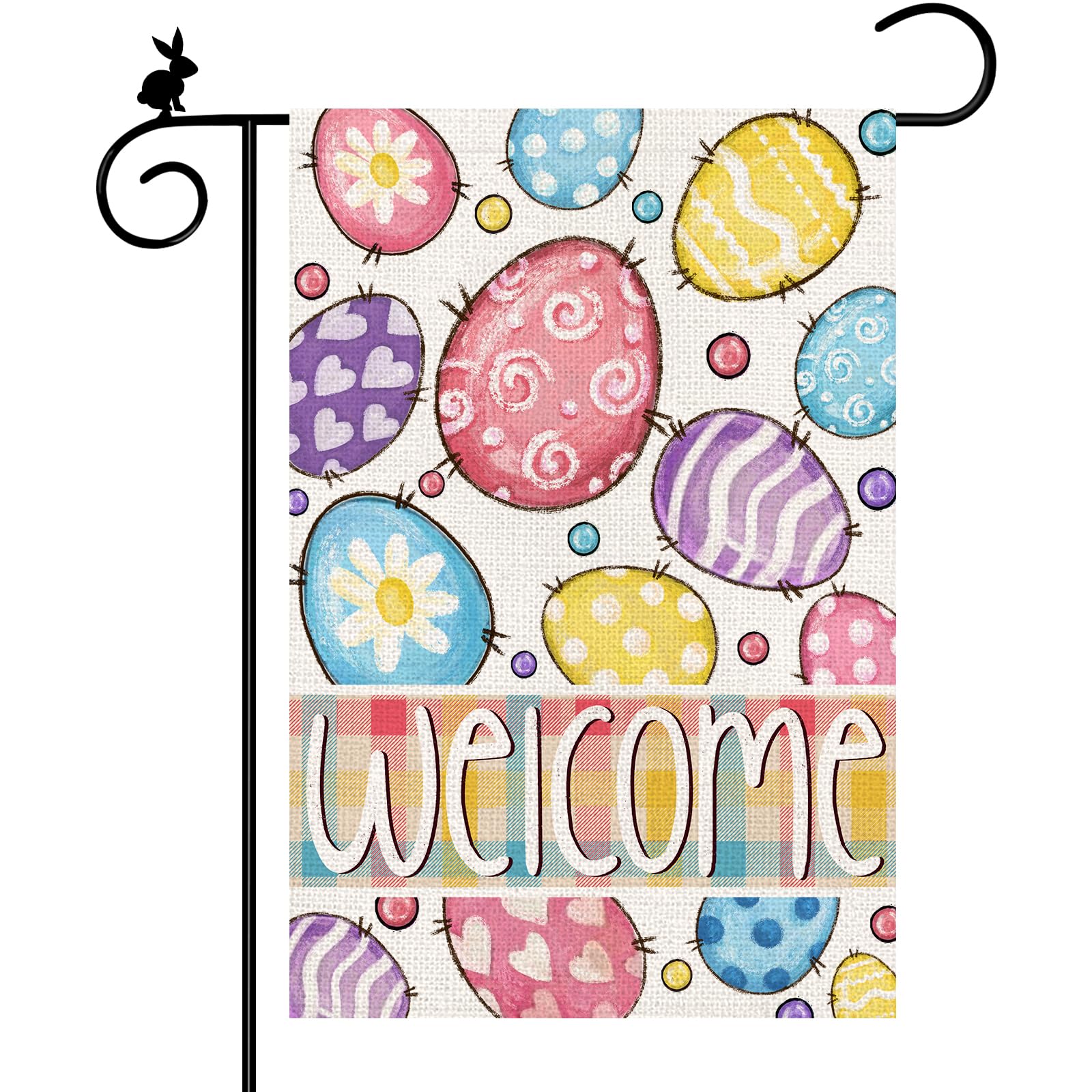 Custom Garden Flags Supplier - Easter Egg Welcome Yard Flag