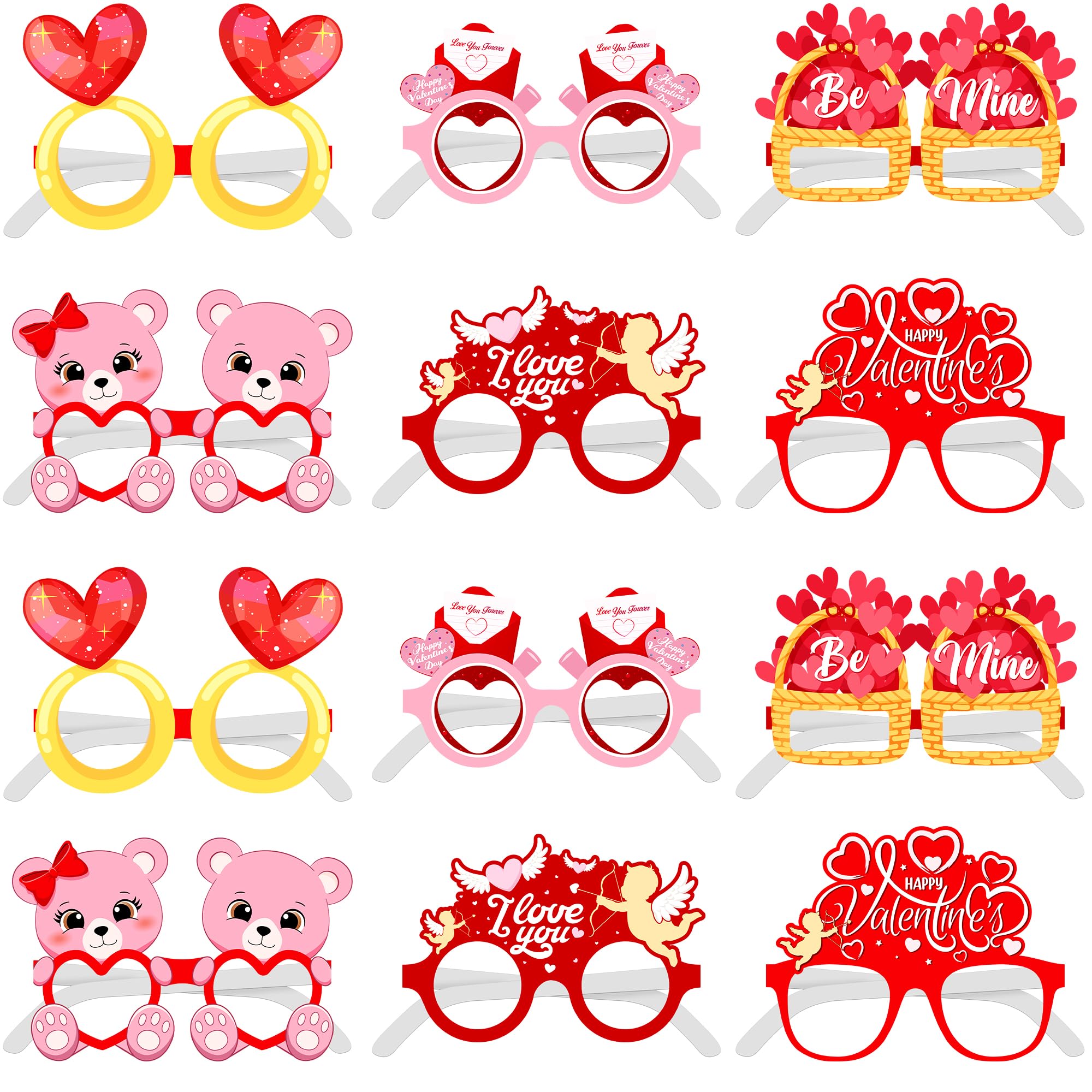 Custom Paper Glasses Manufacturer - Valentine's Day Heart Glasses for Photo Booth Props