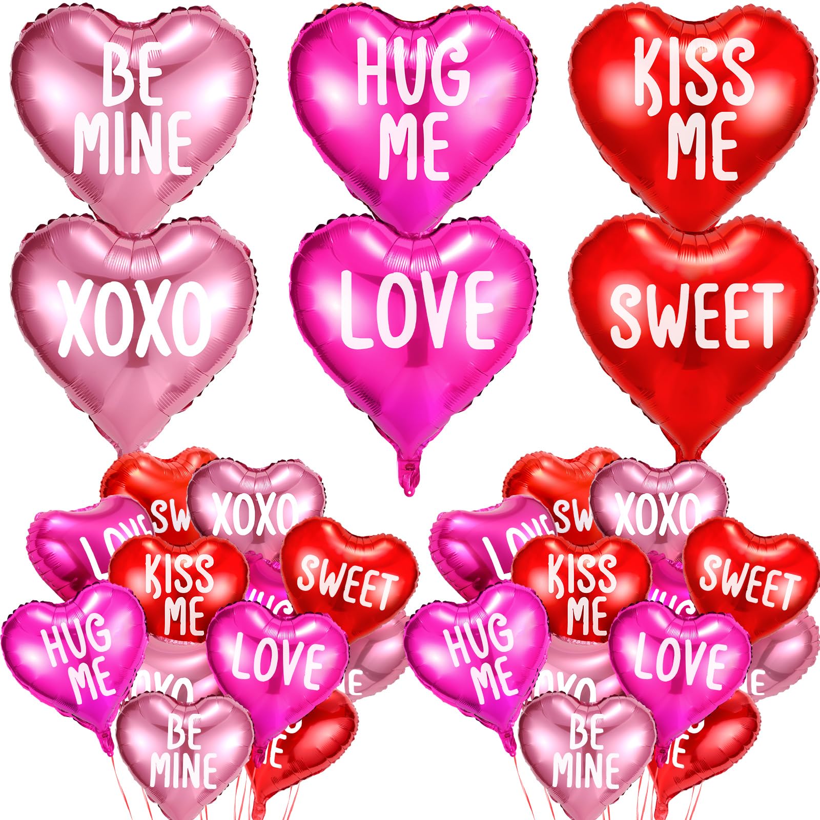 Custom Foil Balloons OEM Factory - Valentine's Day Heart Balloons with Phrases