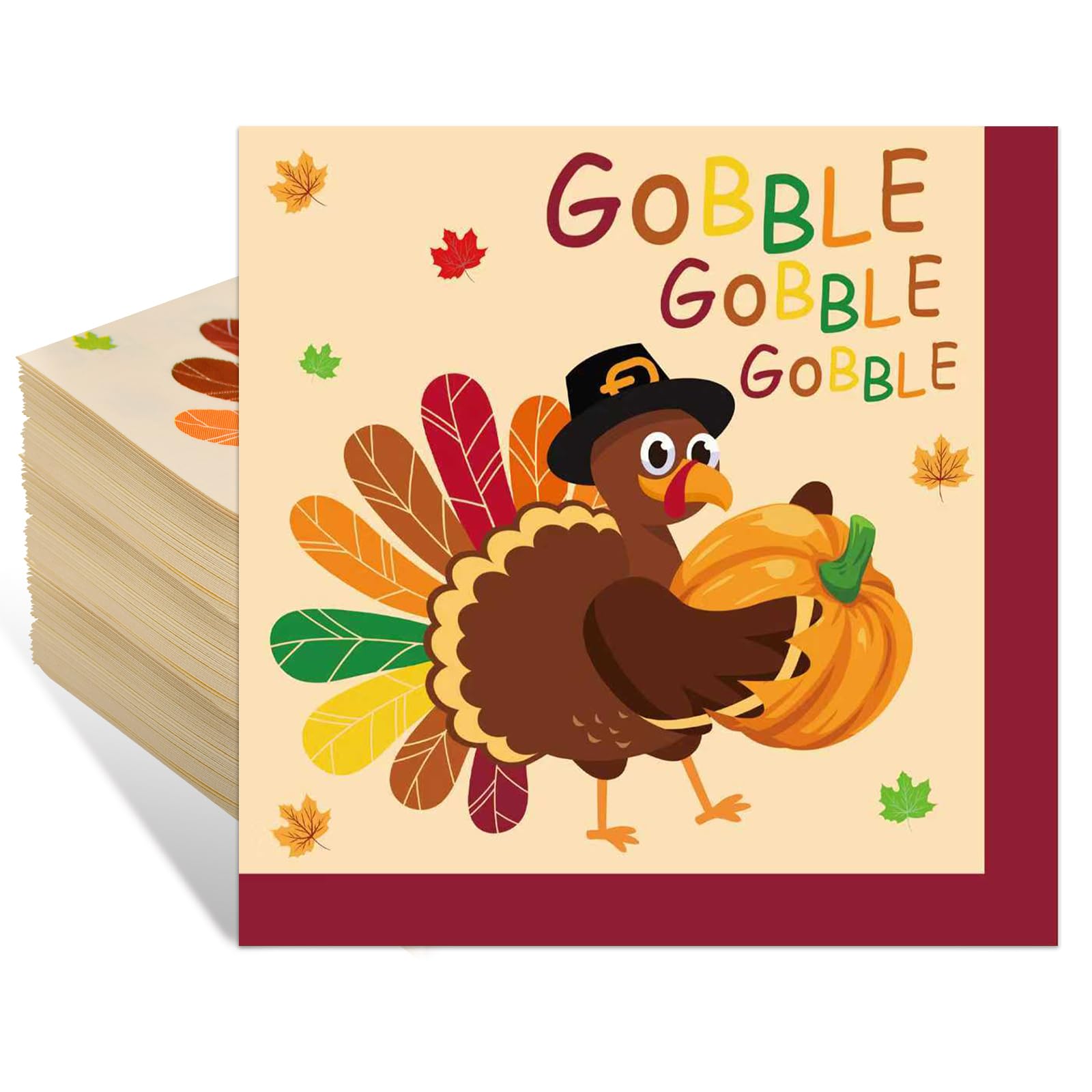 Wholesale Paper Napkins - Thanksgiving Turkey Gobble Design