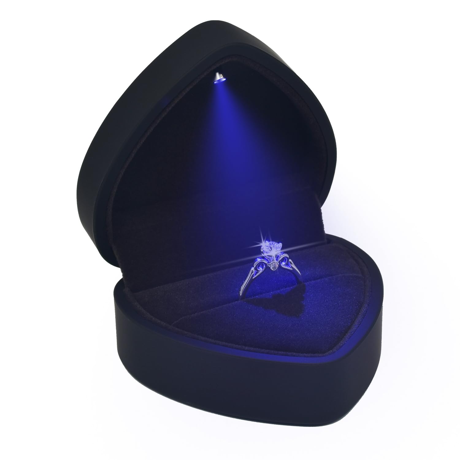 Wholesale LED Ring Box Manufacturer - Heart LED Light Proposal Ring Box