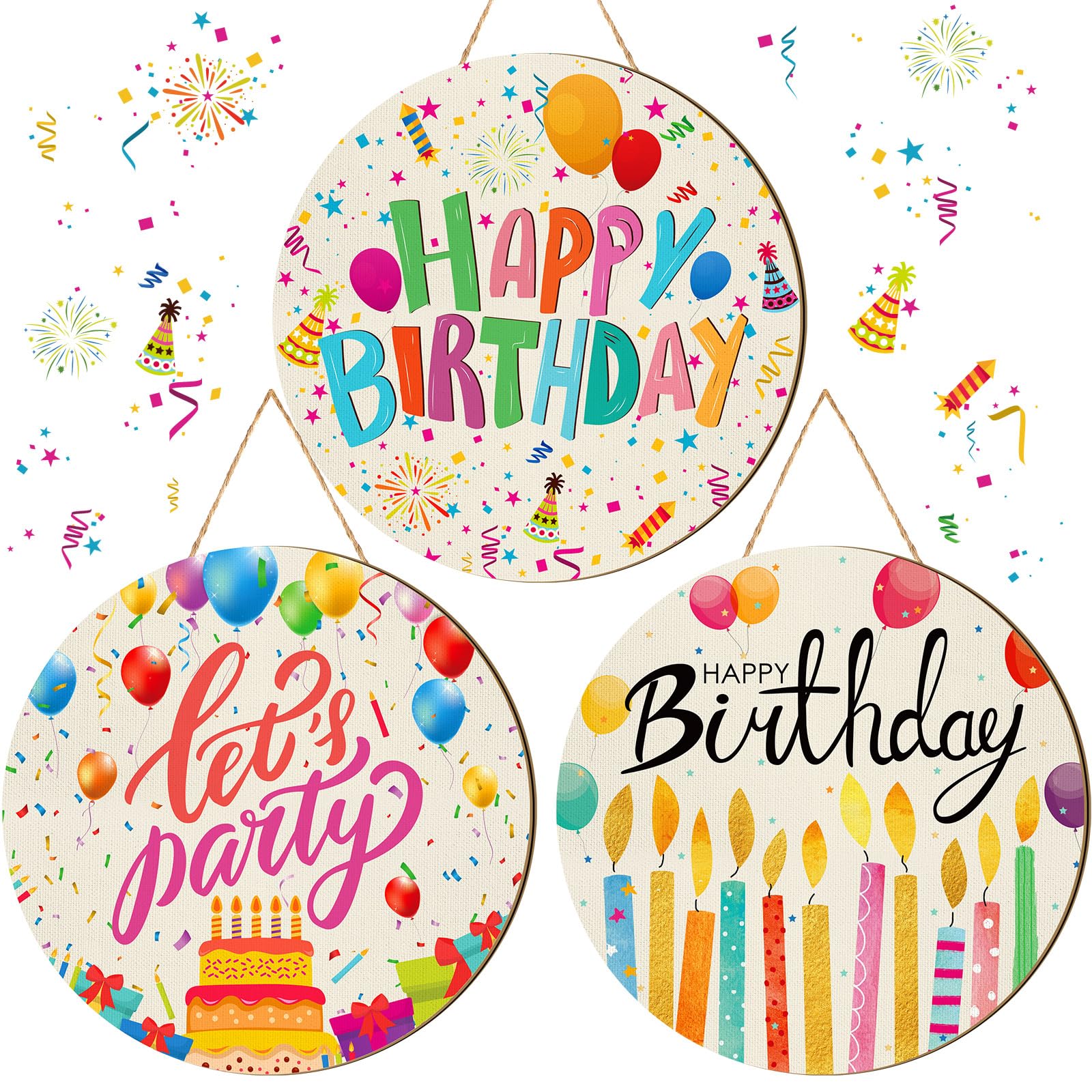 Custom Wooden Signs Manufacturer - Happy Birthday Wooden Hanging Decor Signs