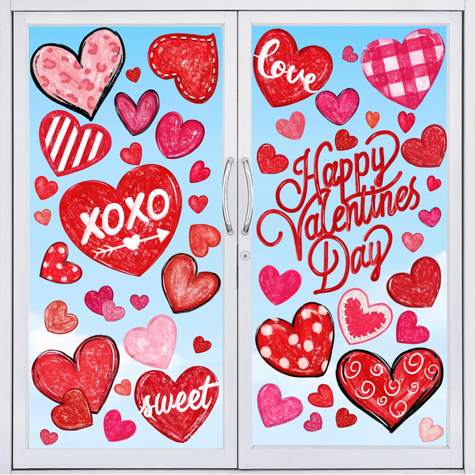 Window Clings Wholesale - Valentine's Day Heart Window Clings