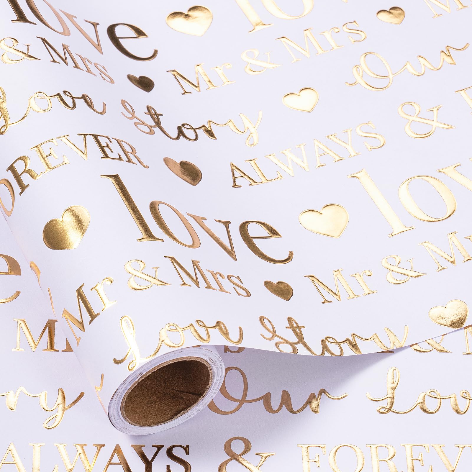 Custom Wrapping Paper Wholesale - Gold Foil Wedding Gift Wrap