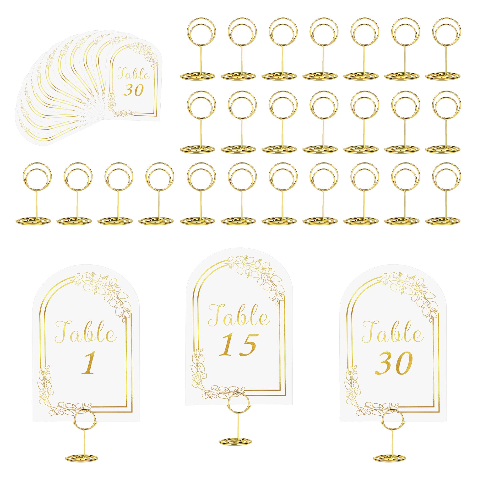 Wholesale Wedding Table Number Holders - Elegant Metal Stands with Double-Sided Cards