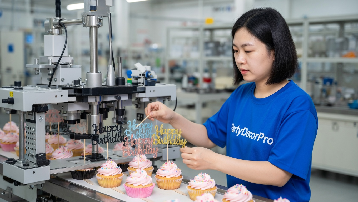 happy birthday cupcake topper Manufacturing Process