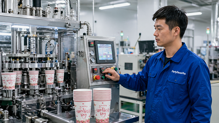 pink paper tableware Manufacturing Process 