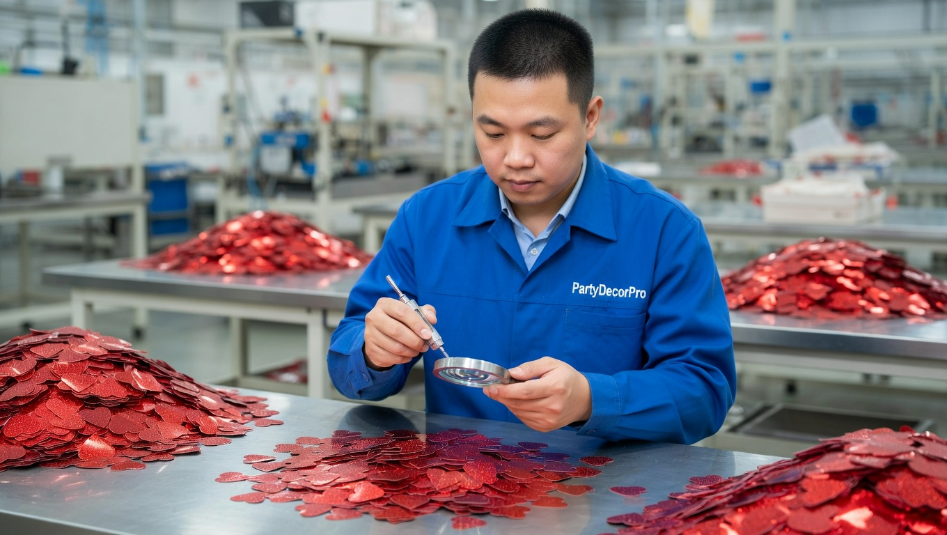red confetti Manufacturing Process 