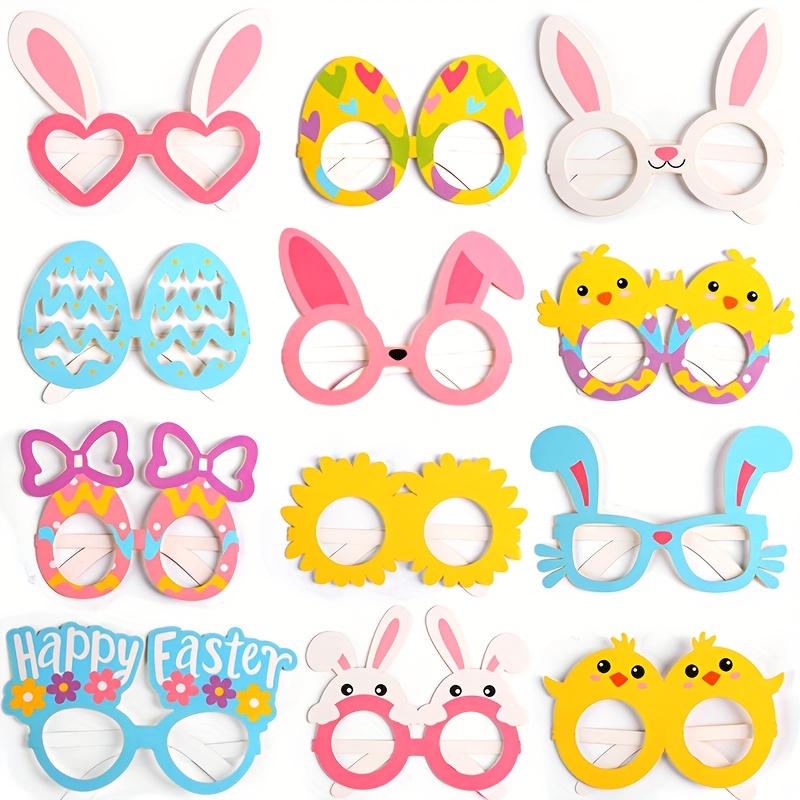 Wholesale Paper Party Glasses - Easter Bunny Egg Hunt Photo Props