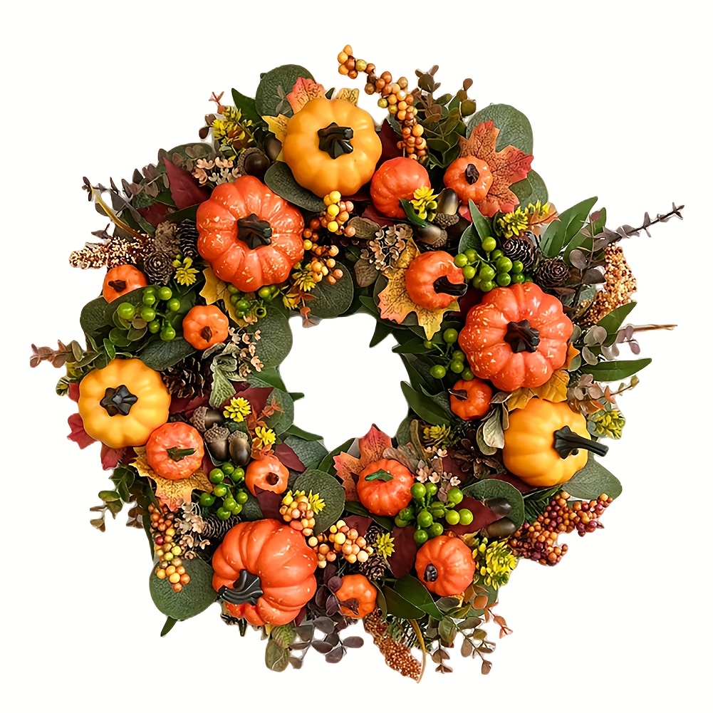 Wholesale Artificial Pumpkin Wreath - Thanksgiving Harvest Door Decor