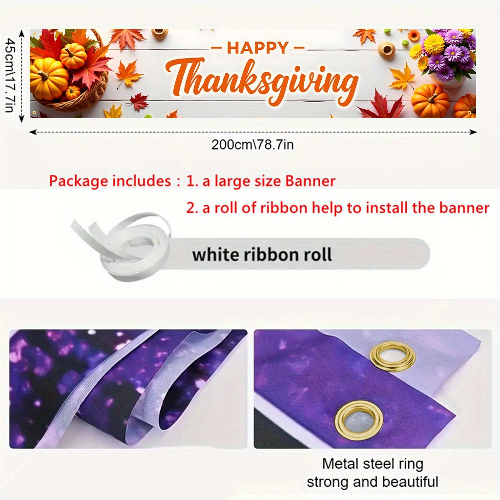 Custom Banners - Happy Thanksgiving Autumn Harvest Banner - Image 6