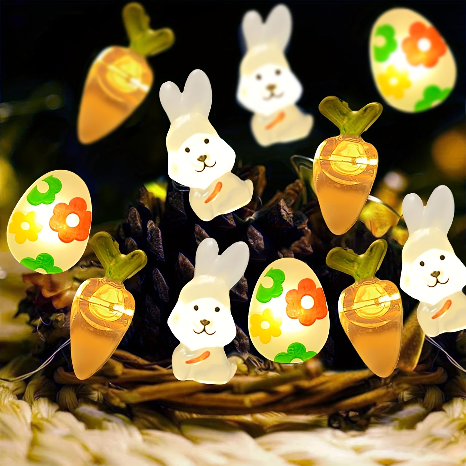 Wholesale LED String Lights - Easter Bunny Carrot Battery Fairy Lights
