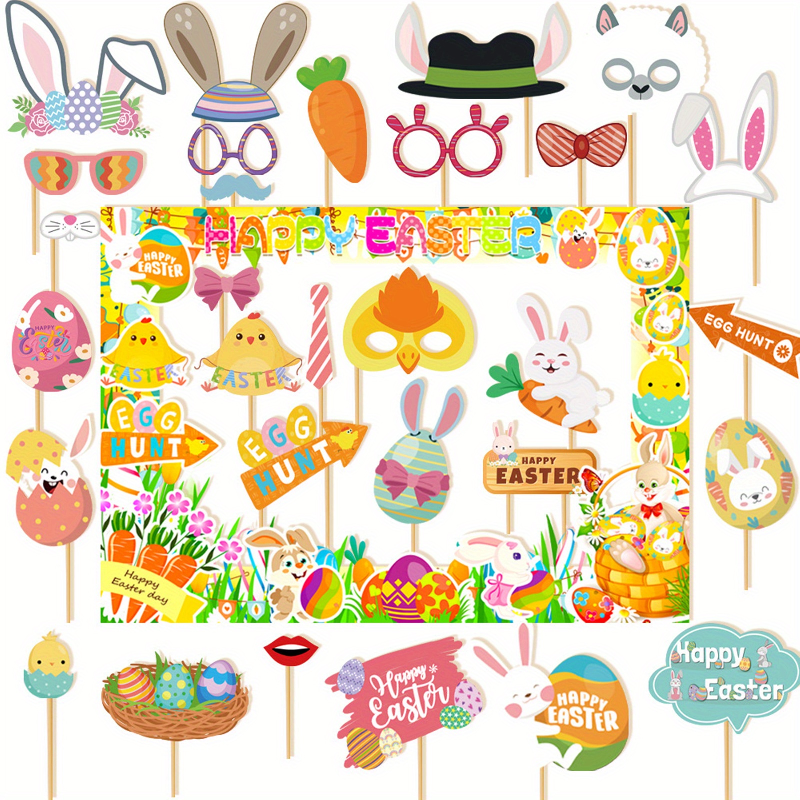 Photo Booth Props Manufacturer - Easter Bunny Paper Selfie Kit