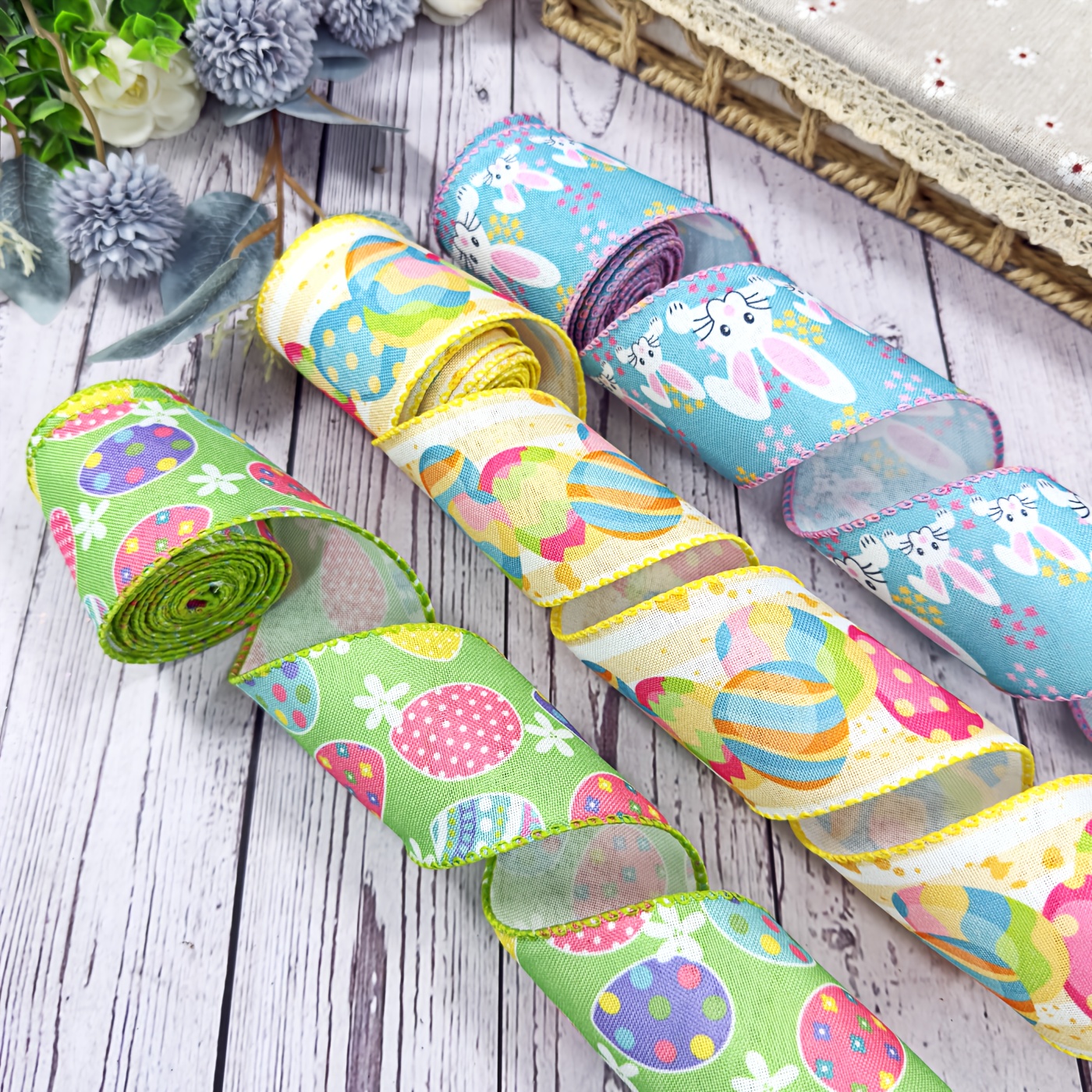 Polyester Ribbon Manufacturer - Easter Bunny Egg Wired Polyester Ribbon