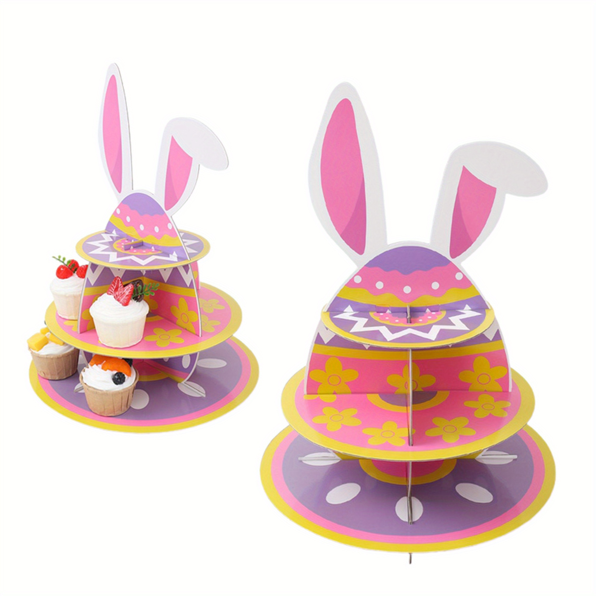 Wholesale Paper Cupcake Stand - Easter Bunny Ear Tier Holder