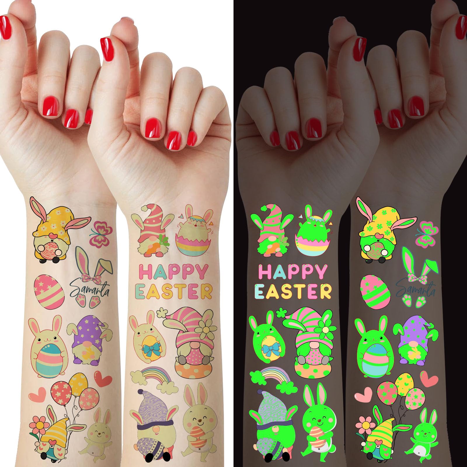 Wholesale Temporary Tattoos - Glow Easter Bunny Stickers for Kids