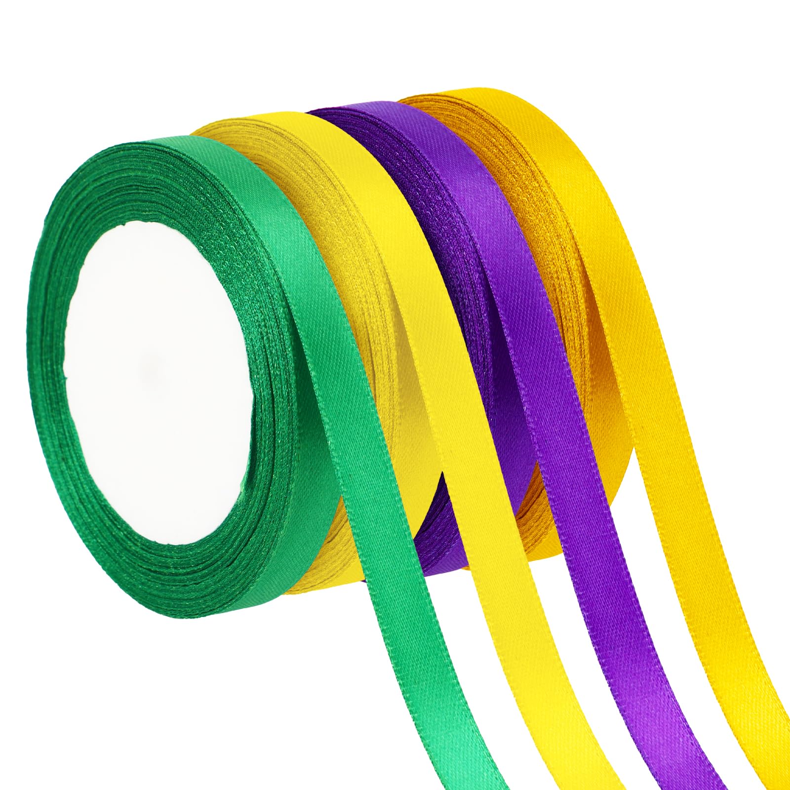 Satin Ribbon Manufacturer - Vibrant Mardi Gras Craft Ribbons